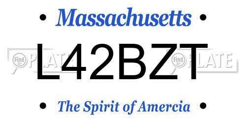 L42BZT Massachusetts License Plate