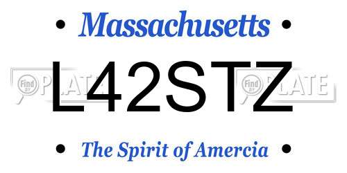 L42STZ Massachusetts License Plate