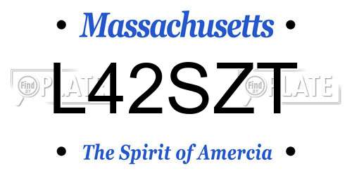 L42SZT Massachusetts License Plate