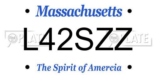 L42SZZ Massachusetts License Plate