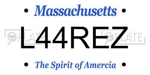 L44REZ Massachusetts License Plate