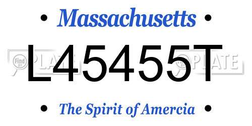 L45455T Massachusetts License Plate
