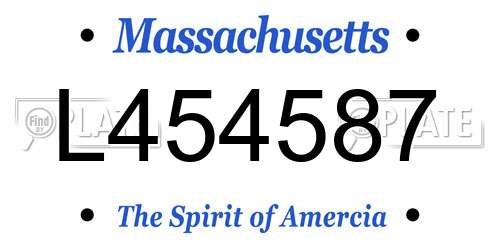 L454587 Massachusetts License Plate