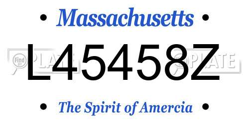 L45458Z Massachusetts License Plate