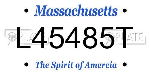 L45485T Massachusetts License Plate