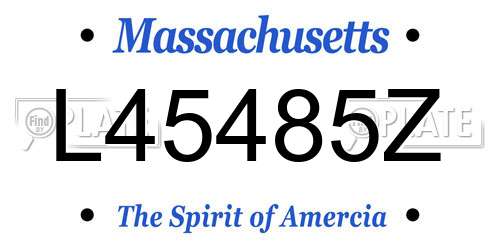 L45485Z Massachusetts License Plate