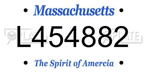 L454882 Massachusetts License Plate