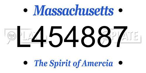 L454887 Massachusetts License Plate