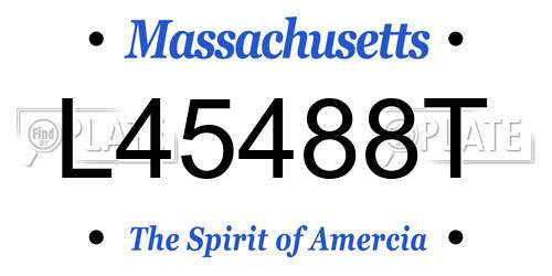 L45488T Massachusetts License Plate