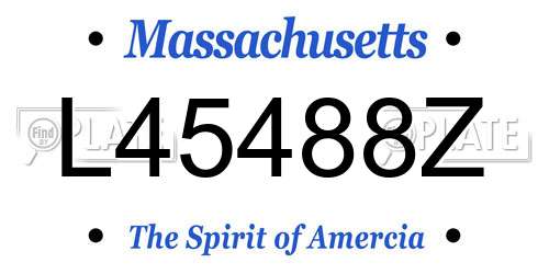 L45488Z Massachusetts License Plate