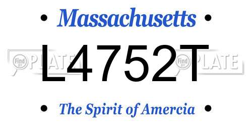 L4752T Massachusetts License Plate