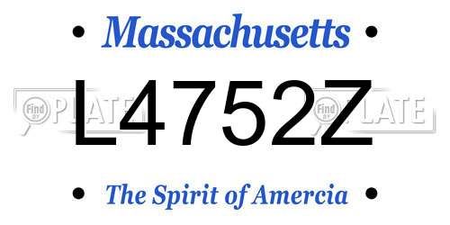 L4752Z Massachusetts License Plate