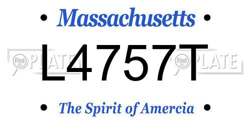 L4757T Massachusetts License Plate