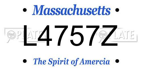 L4757Z Massachusetts License Plate