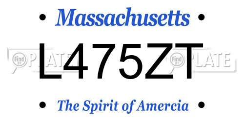 L475ZT Massachusetts License Plate