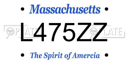 L475ZZ Massachusetts License Plate