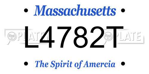 L4782T Massachusetts License Plate