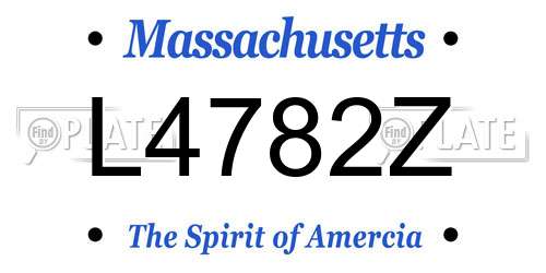 L4782Z Massachusetts License Plate