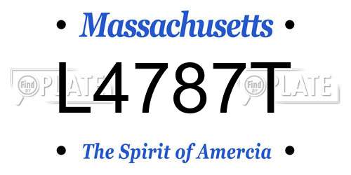 L4787T Massachusetts License Plate