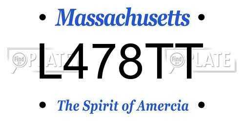 L478TT Massachusetts License Plate