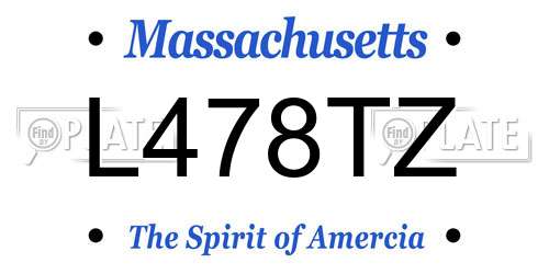 L478TZ Massachusetts License Plate
