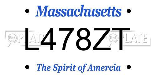 L478ZT Massachusetts License Plate