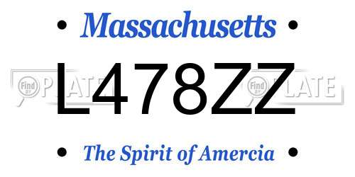 L478ZZ Massachusetts License Plate