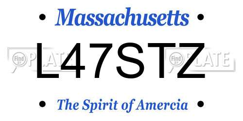 L47STZ Massachusetts License Plate