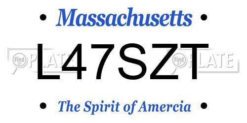 L47SZT Massachusetts License Plate