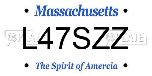 L47SZZ Massachusetts License Plate