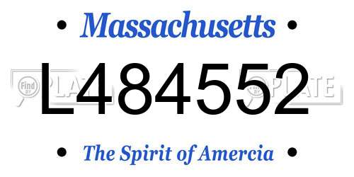 L484552 Massachusetts License Plate
