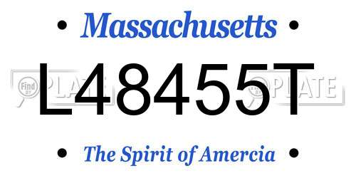 L48455T Massachusetts License Plate