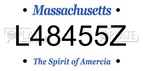 L48455Z Massachusetts License Plate