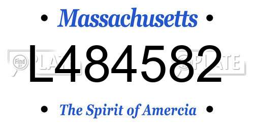 L484582 Massachusetts License Plate