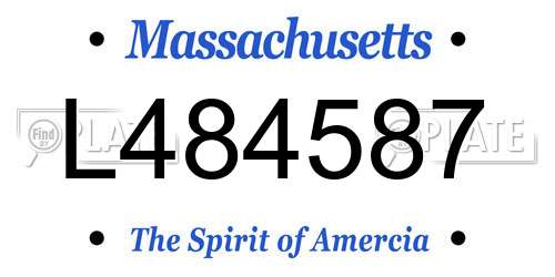 L484587 Massachusetts License Plate