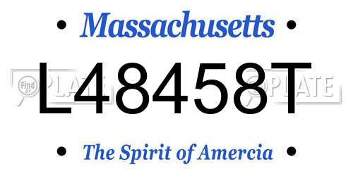 L48458T Massachusetts License Plate