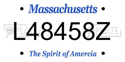 L48458Z Massachusetts License Plate