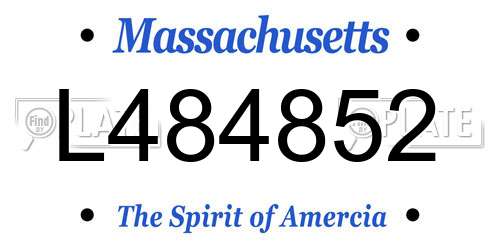L484852 Massachusetts License Plate