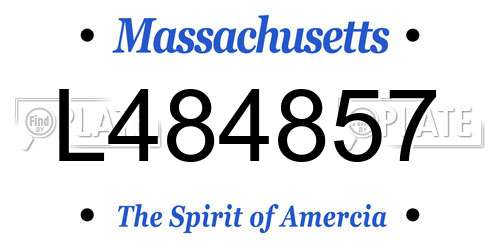 L484857 Massachusetts License Plate