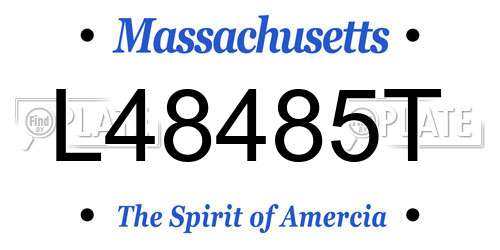 L48485T Massachusetts License Plate