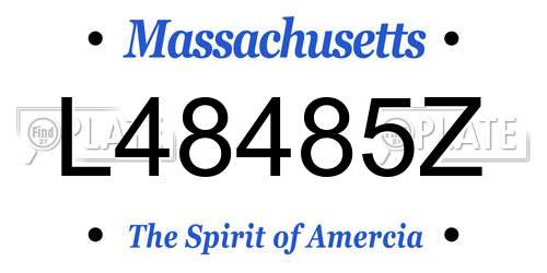 L48485Z Massachusetts License Plate