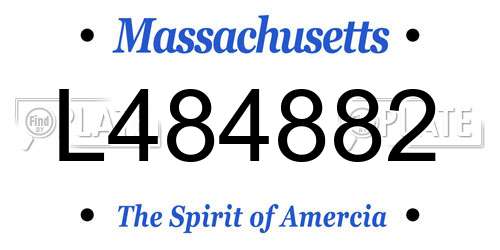L484882 Massachusetts License Plate