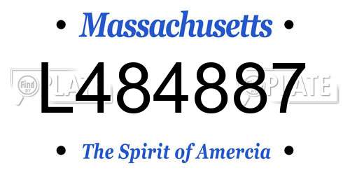 L484887 Massachusetts License Plate