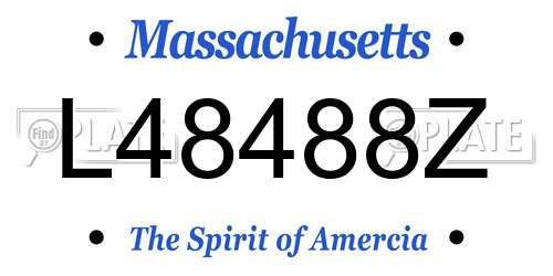 L48488Z Massachusetts License Plate