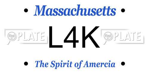 L4K Massachusetts License Plate
