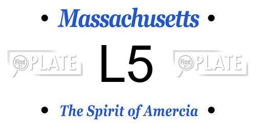 L5 Massachusetts License Plate
