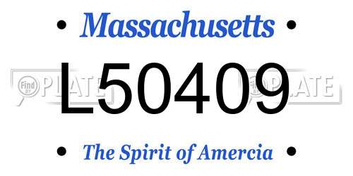 L50409 Massachusetts License Plate