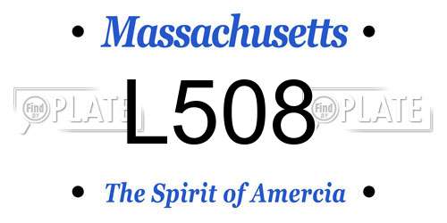 L508 Massachusetts License Plate