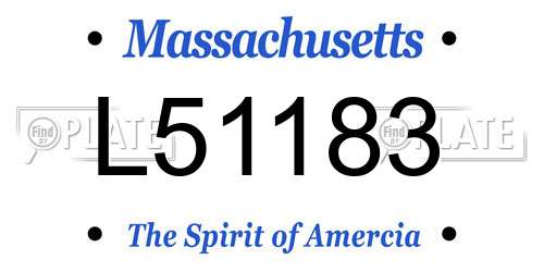 L51183 Massachusetts License Plate