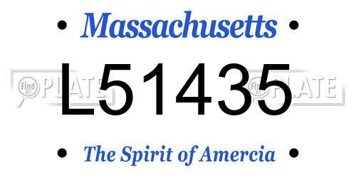 L51435 Massachusetts License Plate